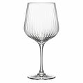 Calice da vino 450 ml in vetro trasparente a coste - 23 cm