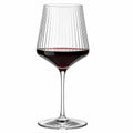 Calice da vino in vetro trasparente 500 ml 24 cm con superficie scanalata