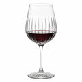 Calice da vino 550 ml in vetro trasparente - stelo lungo con decorazione scanalata