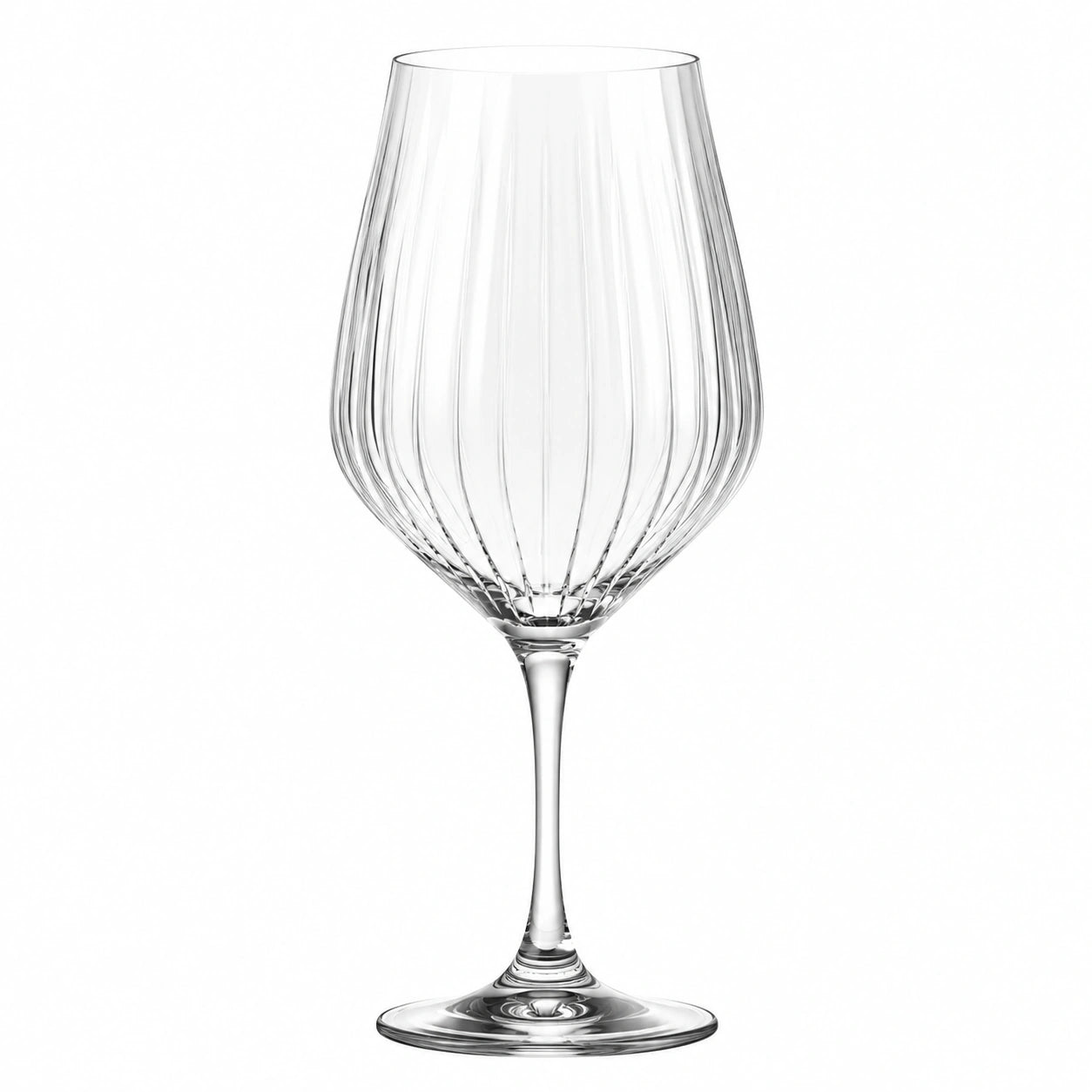 Calice da vino 550 ml in vetro trasparente 9 x 24.5 cm - design scanalato