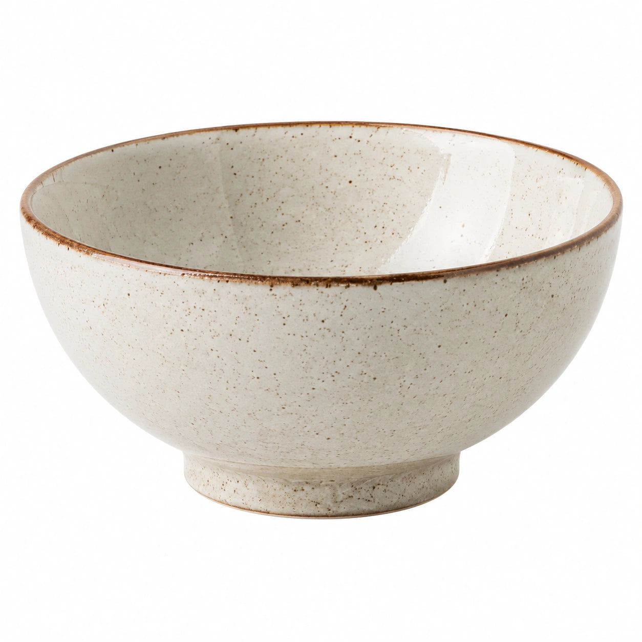 Ciotola 18 cm in gres ceramico avorio puntinato - stile rustico