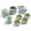 Servizio da tè in ceramica 4 persone verde celadon 20 cm - smalto craquelé