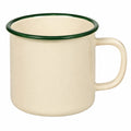 Tazza in ceramica 350 ml beige e verde con manico stile rustico