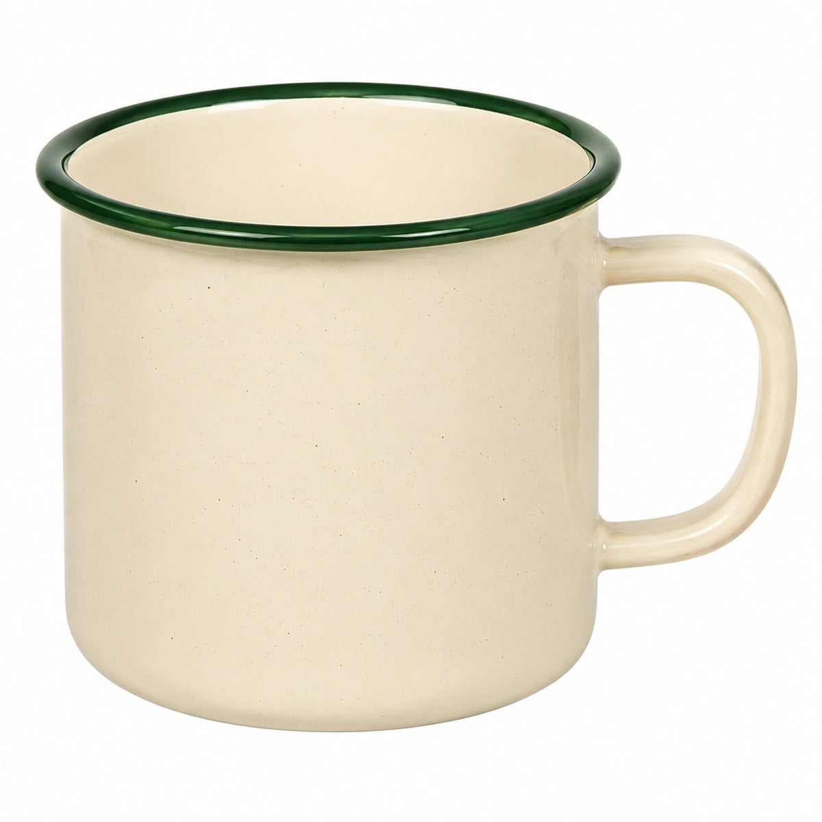 Tazza in ceramica 350 ml beige e verde con manico stile rustico