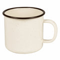 Tazza 350 ml in ceramica avorio con bordo marrone - stile rustico